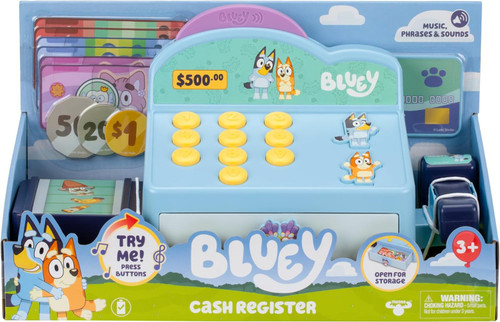 Caisse Enregistreuse Bluey - Avec Sons, Carte Bancaire Et Argent Jouet