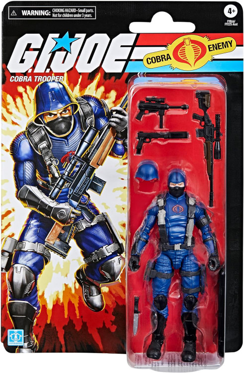 Super7 G.I. Joe Cobra Trooper (Infantería de camuflaje) - Figura de acción G.I. Joe de 3.75 pulgadas con accesorio, coleccionables clásicos de dibujos animados y juguetes retro