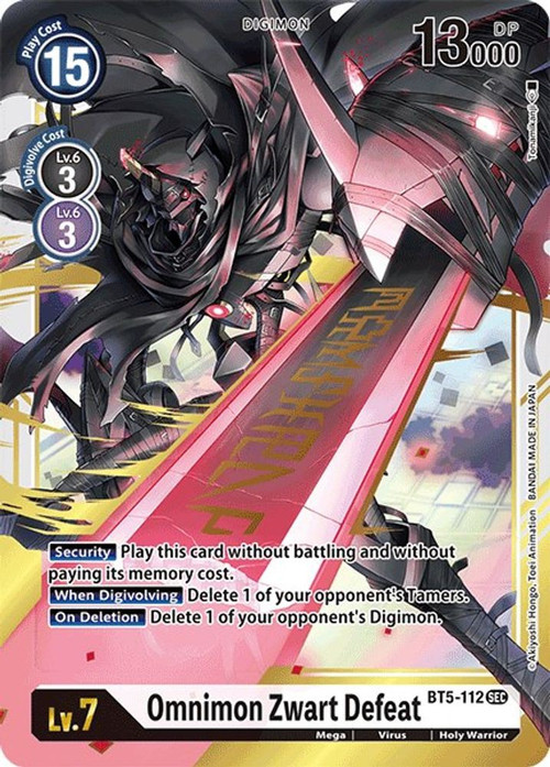 digimon battle of omni card list price Omnimon [BT5-086] (Serial Numbered) [Battle Promos] you may play up to 2 black and/or purple Digimon cards with play costs of 8 or less from your trash without paying their memory costs Digimon Trading Card Game Battle