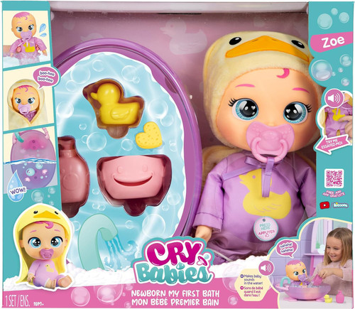 Cry Babies Newborn My First Bath Zoe Doll IMC Toys ToyWiz