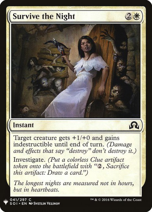 Magic The Gathering The List Single Card Common Survive the Night SOI-41  Shadows over Innistrad - ToyWiz