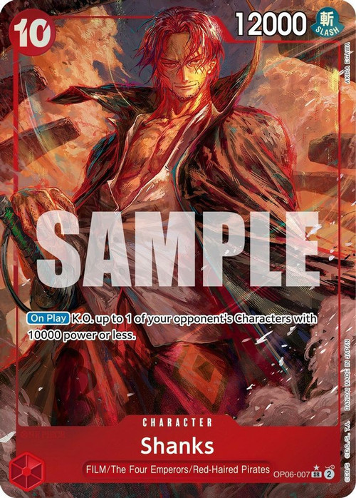 One Piece Trading Card Game Wings of the Captain Single Card Super Rare  Shanks OP06-007 Alternate Art - ToyWiz