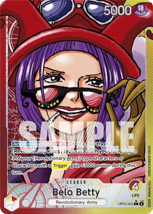 belo betty one piece tcg deck list One Piece Trading Card Game Awakening of the New Era Single Card Leader Belo  Betty OP05-002 Alternate Art