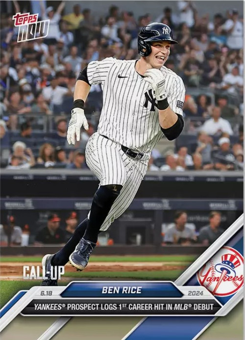 BEN RICE 直筆サイン topps 2025 series1 ヤンキース New York Yankees 