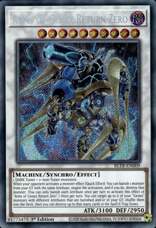 YuGiOh Trading Card Game Battles of Legend Terminal Revenge Single Card  Secret Rare Arms of Genex Return Zero BLTR-EN009 - ToyWiz