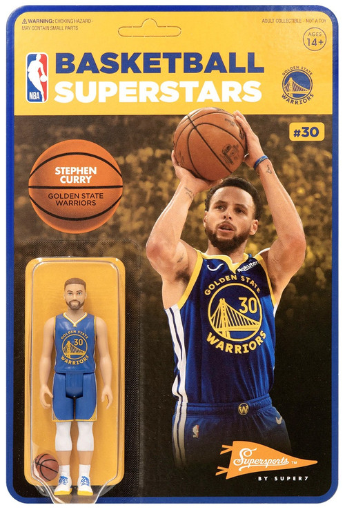 ReAction NBA Golden State Warriors Steph Curry 3.75 Action Figure