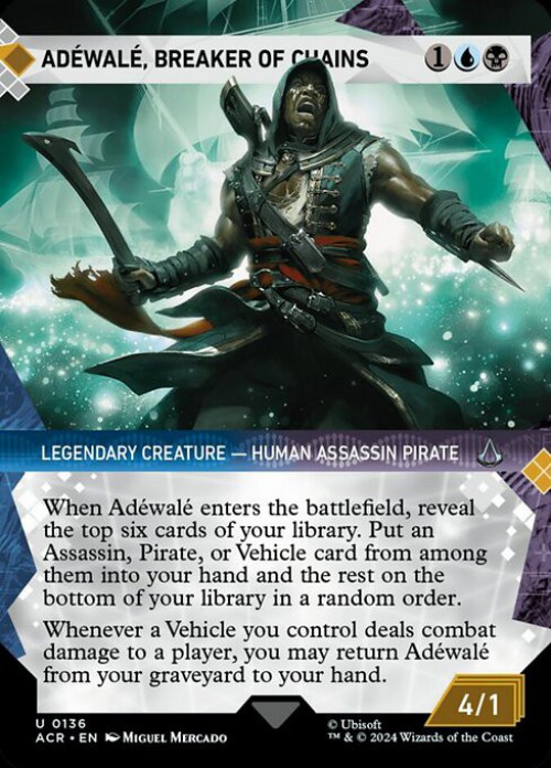 assassin's creed mtg best cards Uncommon Adéwalé, Breaker of Chains #136 [Showcase] MTG Assassin's Creed brings da