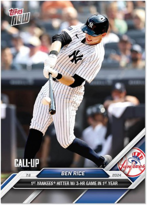 MLB New York Yankees 2024 NOW Baseball Single Card Ben Rice 388