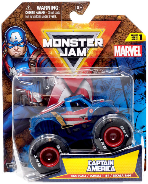 Monster Jam Marvel Captain America 164 Diecast Car Spin Master - ToyWiz