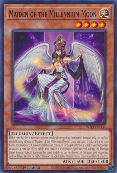 YuGiOh Trading Card Game The Infinite Forbidden Single Card Common Maiden  of the Millennium Moon INFO-EN004 - ToyWiz