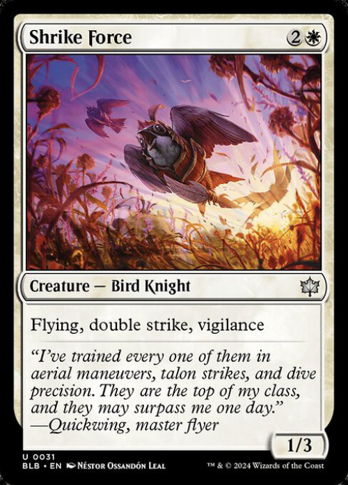 force cards mtg Magic The Gathering Bloomburrow Single Card Uncommon Shrike Force 31