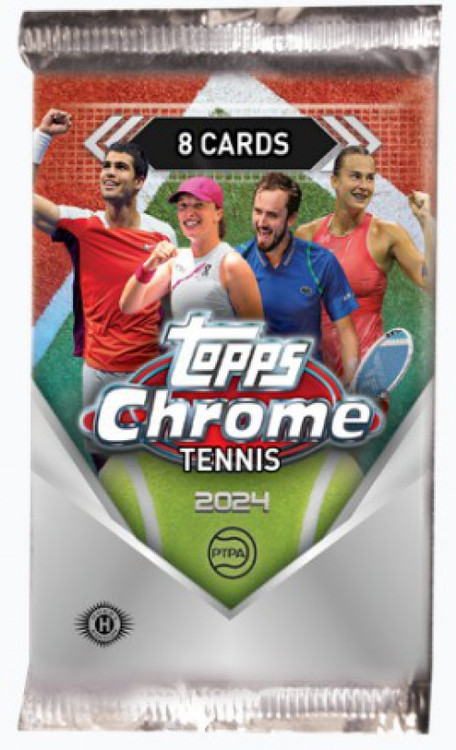 PTPA Topps 2024 Chrome Tennis Trading Card HOBBY Pack 8 Cards - ToyWiz