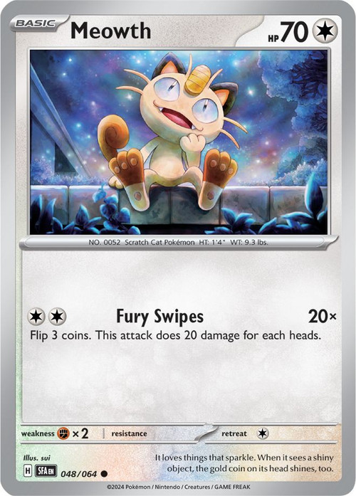 Pokemon Trading Card Game Shrouded Fable Single Card Common Meowth