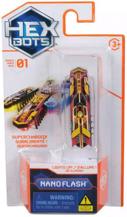Hex Bots Nano Flash Series 1 Single Figure Yellow Red - ToyWiz