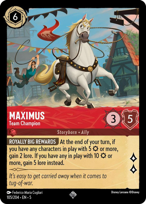 maximus lorcana card - Shimmering Skies - - Team Champion (Super Rare) Listed cards may have imperfections. Disney Lorcana: Maximus Relentless Pursuer
