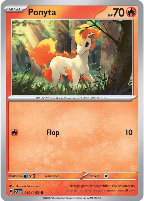 horse pokemon card Trading Game Stellar Crown Single Card Common Ponyta 19 Fighting Fighting Ponyta Cards | Dex -