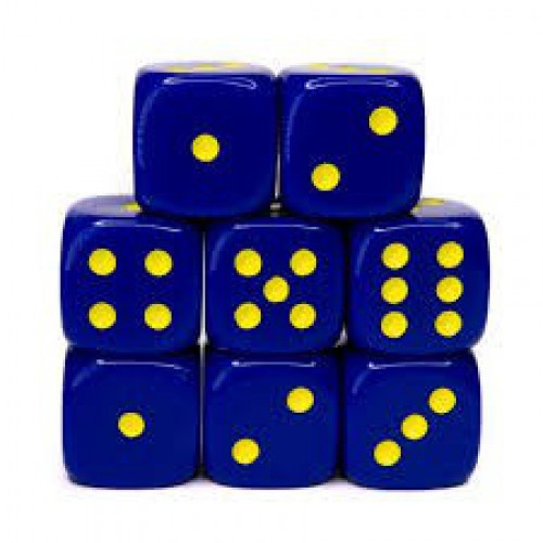 Role 4 Initiative R4I50007-7C Dice, Opaque Black with Blue Numbers - Set of 7 main image 1