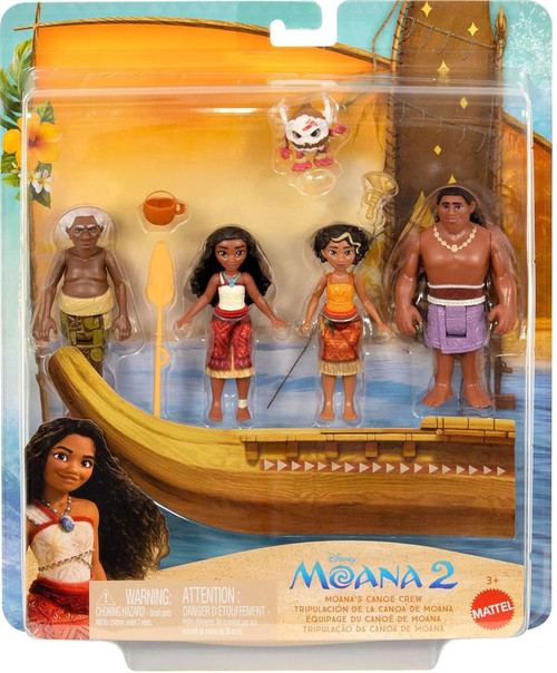 新品未開封　Hot Wheels Moana ディズニー Disney Moana 2 Moanas Canoe Crew Action Figure 4-Pack Boat with