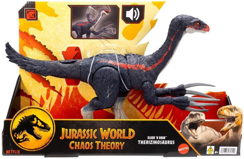 Jurassic World Chaos Theory Slash N Roar Therizinosaurus Action