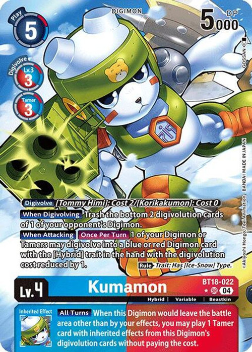 Digimon Trading Card Game Release Special Booster 2.0 Single Card Super  Rare Kumamon BT18-022 Alternate Art - ToyWiz