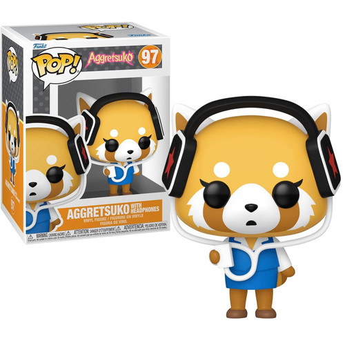 Funko Pop! Aggretsuko Avec Casque - Figurine à Collectionner N°97, Vinyle, Scellée