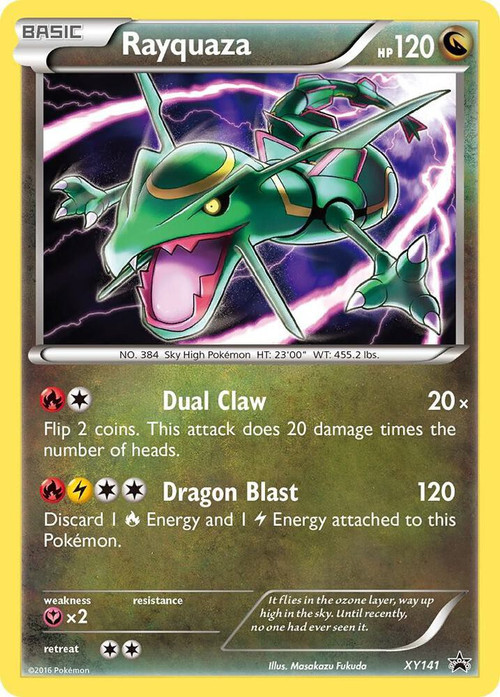 Pokemon X Y Promo Single Card Promo Holo Rayquaza XY141 Lightly