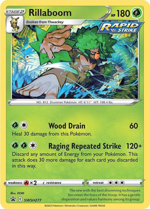 rillaboom pokemon card VMAX 023/264 Ultra Rare Fusion Strike Lightly Played [1GGG] Max Beating (130+) You may discard up to 3 Grass Energy from this Pokemon Pokemon Trading Card Game Single