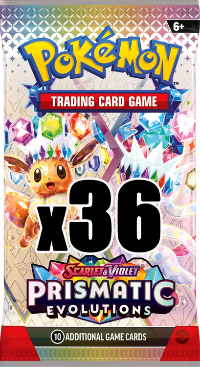 Pokemon Scarlet & Violet Prismatic Evolutions LOT of 36 Booster Packs [Equivalent of a Booster Box]