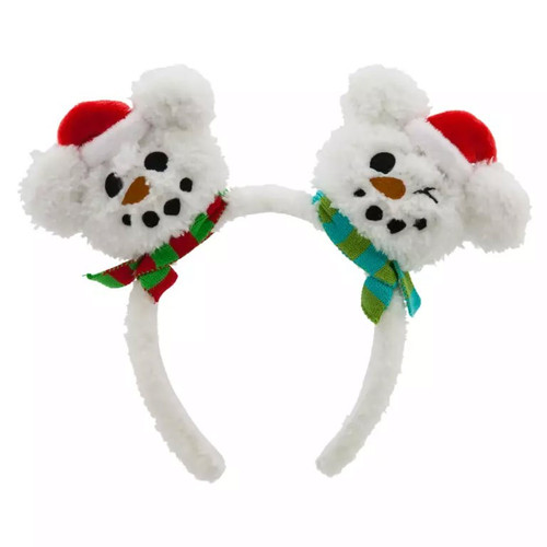 Snowman Ears Headband with Striped Bow Disney Mickey/minnie Snowman Headband Ears - Etsy main image 4