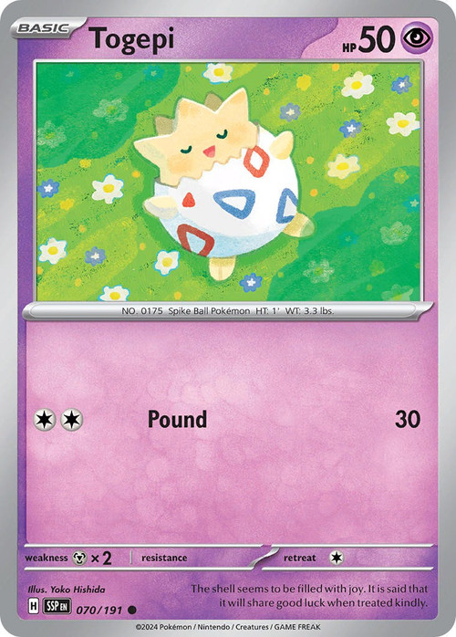 Pokemon Trading Card Game Surging Sparks Single Card Common Togepi 70 -  ToyWiz