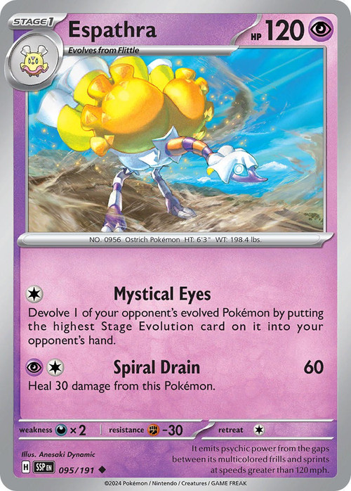 Pokemon Trading Card Game Surging Sparks Single Card Common Espathra 95 - ToyWiz Pokemon Trading Card Game Surging Sparks Single Card Common Espathra 95 - ToyWiz