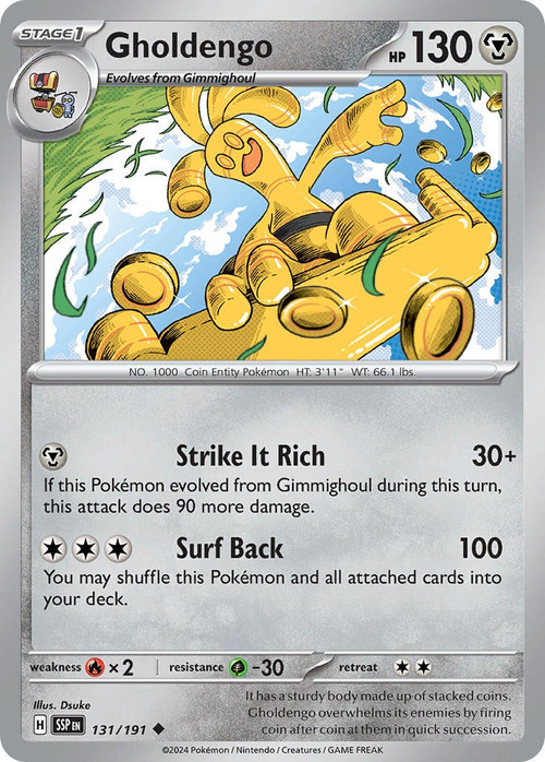 Pokemon Trading Card Game Surging Sparks Single Card Uncommon Gholdengo 131  - ToyWiz