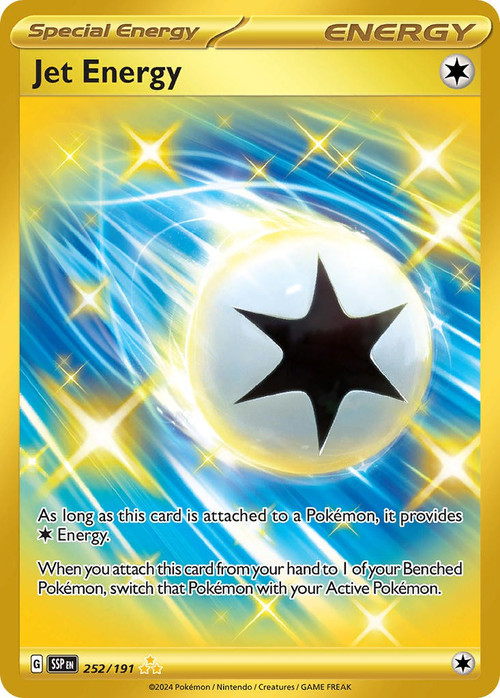 Pokemon Trading Card Game Surging Sparks Single Card Hyper Rare Jet Energy Special Energy Card 252 - ToyWiz Pokemon Trading Card Game Surging Sparks Single Card Hyper Rare Jet Energy Special Energy Card 252 - ToyWiz