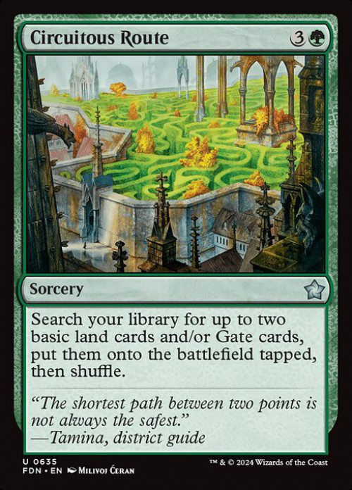 Magic The Gathering Foundations Single Card Uncommon Circuitous Route 635 Starter Collection FOIL - ToyWiz Magic The Gathering Foundations Single Card Uncommon Circuitous Route 635 Starter Collection FOIL - ToyWiz