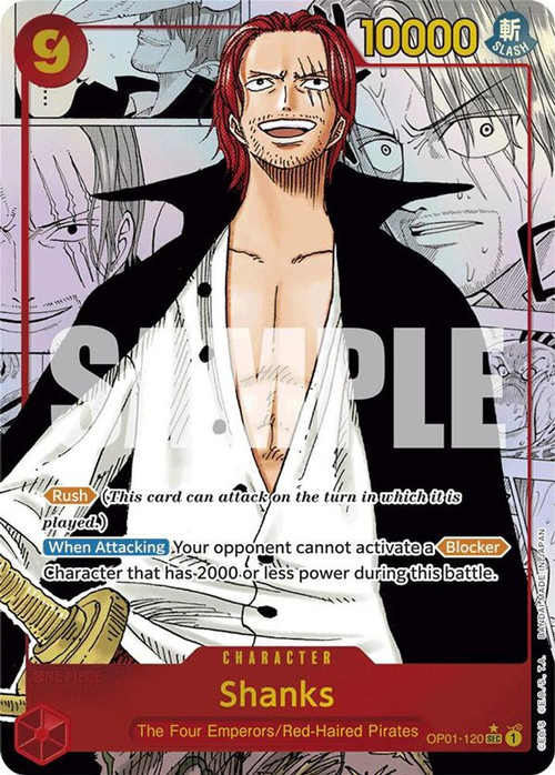 One Piece Trading Card Game Premium Booster Single Card Secret Rare Shanks  OP01-120 Manga - ToyWiz