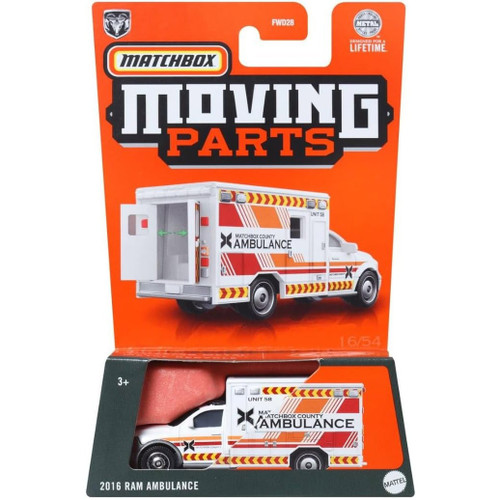 Matchbox Moving Parts 2016 RAM Ambulance Diecast Vehicle 2024