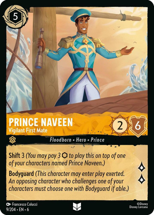 Disney Lorcana Trading Card Game Azurite Sea Single Card Uncommon Prince  Naveen - Vigilant First Mate 9 - ToyWiz