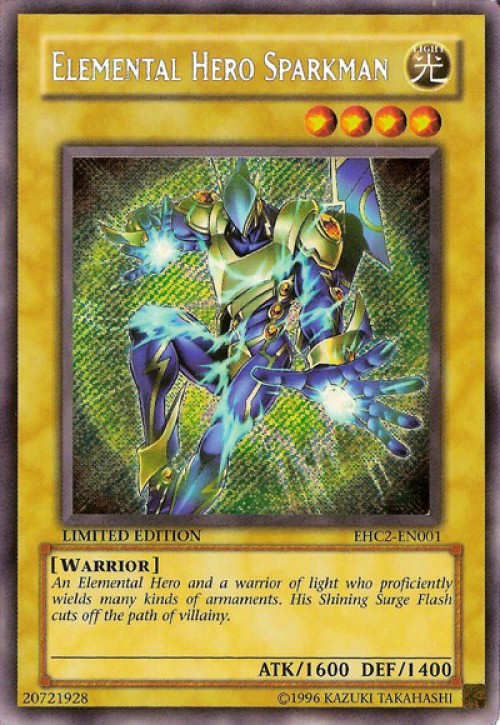 遊戯王ラッシュデュエル ELEMENTAL HERO SPARKMAN EHC-2 Yu-Gi-Oh TCG Secret Rare Elemental Hero Sparkman EHC2-EN001