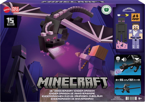 ゲームキャラクター Minecraft 15th Anniversary Ender Dragon Mattel Minecraft 15th Anniversary Ender Dragon Set, 1 ct