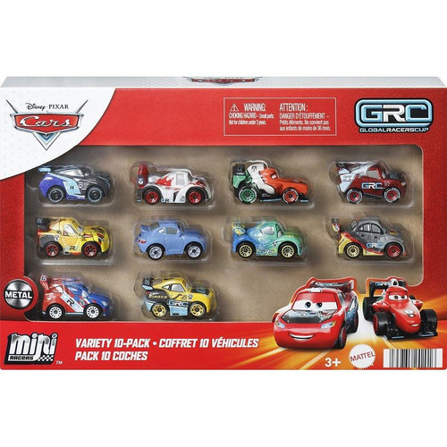 Disney Pixar Cars Die Cast Mini Racers VARIETY 10-Pack 2024 Mattel