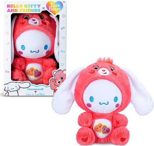 cinnamoroll dressed as love-a-lot bear 8 8" Fun-Size Plush, Pink - Soft, Huggab edition plush serves as a heartwarming gift for fans of all ages who celebrate friendship and love. Hello Kitty and Friends X
