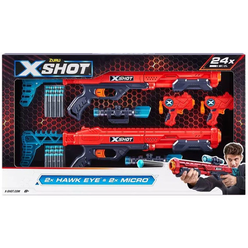 X-Shot Insanity 2x Hawk Eye 2x Micro Exclusive Blaster Set Zuru