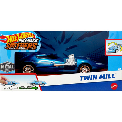 Hot Wheels Pull-Back Speeders Twin Mill 143 Diecast Pull-Back Car