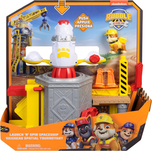 Paw Patrol Rubble Crew Launch N Spin Spaceship Playset Spin Master