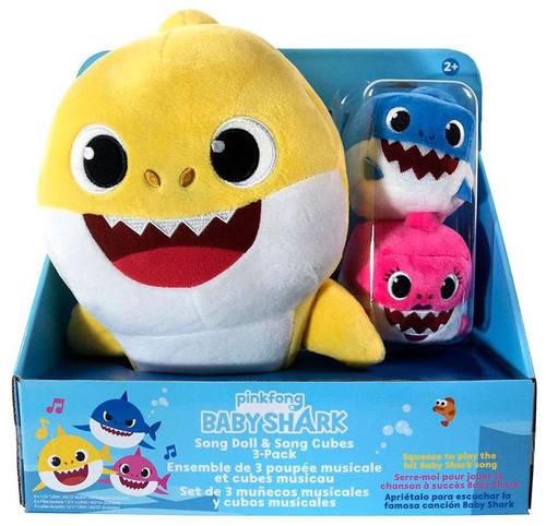Pinkfong Baby Shark Song Doll Song Cubes Exclusive Plush 3-Pack
