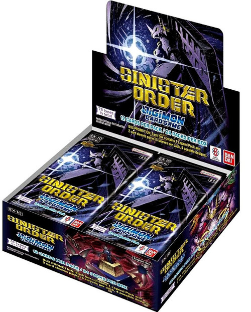 39▢デジモンカード SINISTER ORDER 3BOX KM0924-1 Digimon Card Game Extra Booster Sinister Order Booster Box