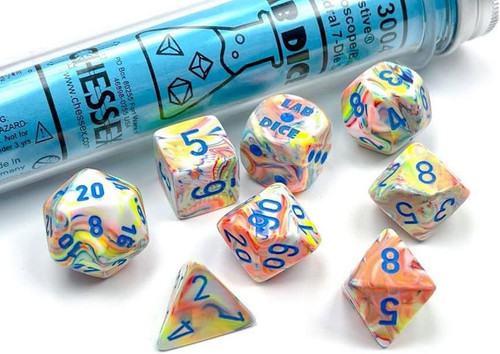 Chessex Pierres De Jeu En Verre - Tube Crystal Aqua (40 Pièces)