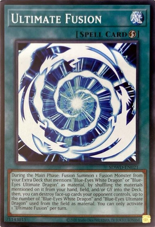 YuGiOh Trading Card Game Blue-Eyes White Destiny Structure Deck Single Card  Common Short Print Ultimate Fusion SDWD-EN021 Unlimited Misprint - ToyWiz