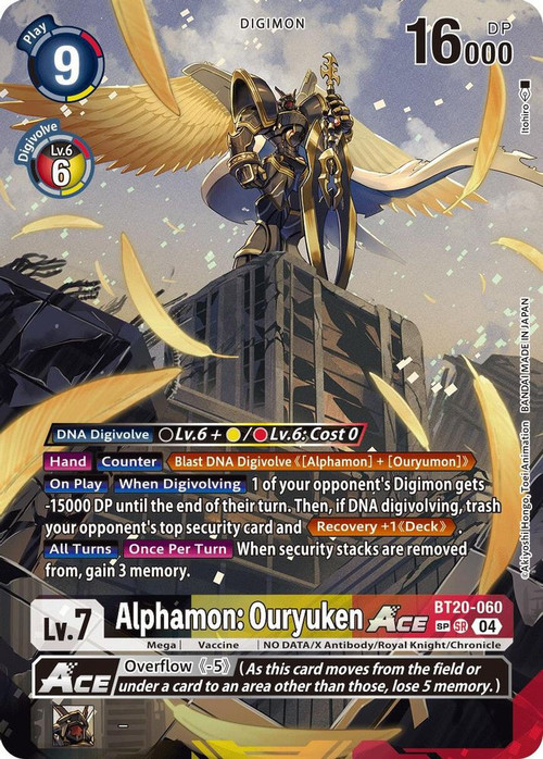 digimon card game alphamon Digimon Trading Card Game Release Special Booster 2.5 Single Card Super  Rare Alphamon Ouryuken ACE BT20-060 Textured