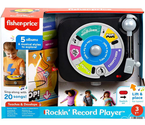 Fisher Price Rockin Record Player Playset Includes 5 Albums, Damaged ...